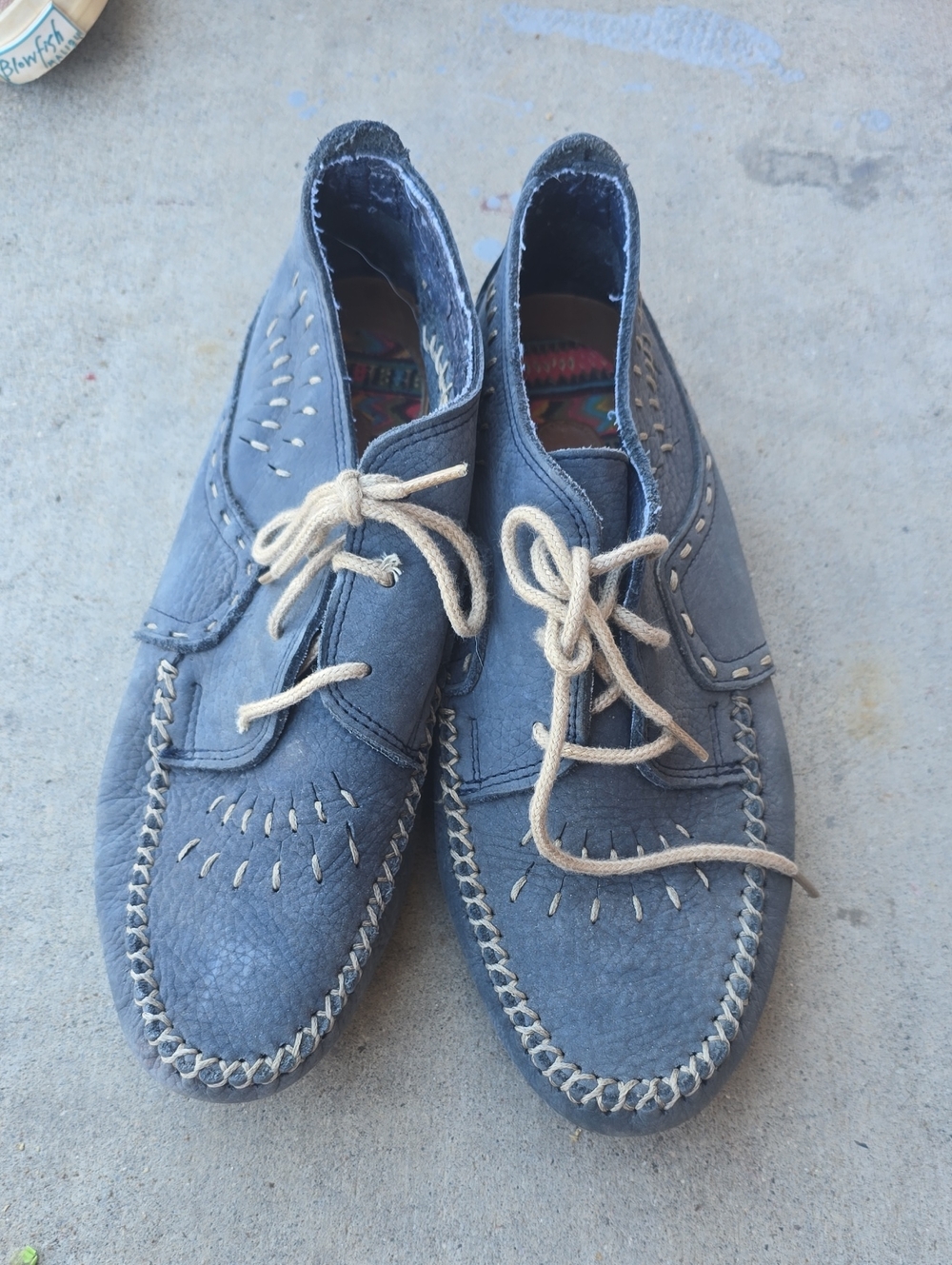 Hush Puppies Women's Blue Lace-Up Moccasin Ankle Boots
